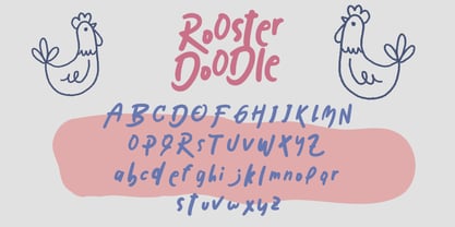 Rooster Doodle Font Poster 8