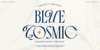 Blue Cosmic Font Poster 1