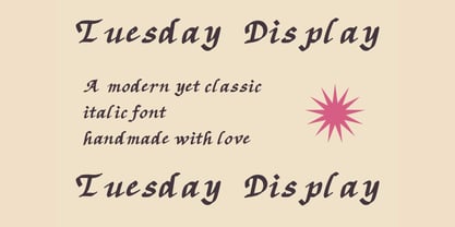 Tuesday Display Classic Italic Font Poster 4