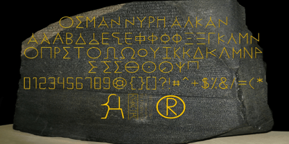 Ongunkan Rosetta Stone Greek Font Poster 2