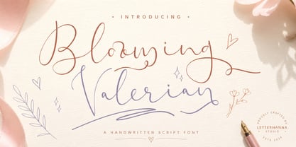 Blooming Valerian Font Poster 1