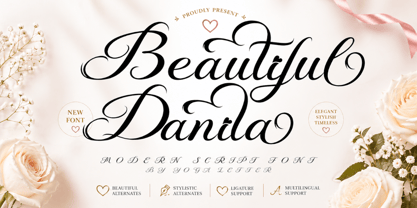 Beautiful Danila Italic Font Poster 1