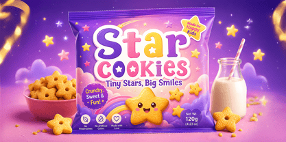 Violet Star Font Poster 2
