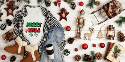 Um Happy Christmas Font Poster 2