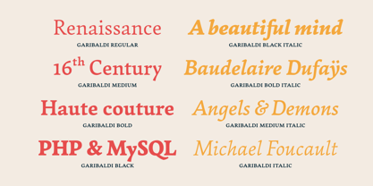 Garibaldi Font Poster 2