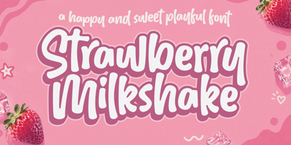 Strawberry Milkshake Font Poster 1