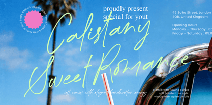Calistany Sweet Romance Font Poster 1