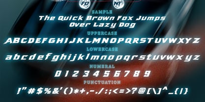 Racing Drift Car Font Poster 2