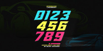 Racing Drift Car Font Poster 3