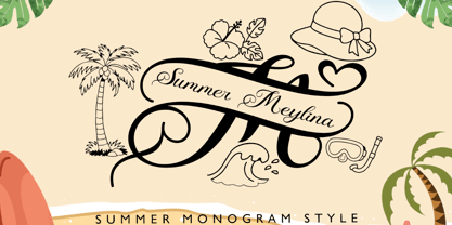 Summer Meylina Monogram Font Poster 1