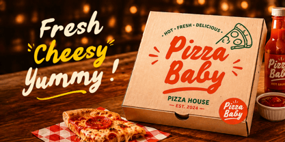 Pizza Baby Script Font Poster 2