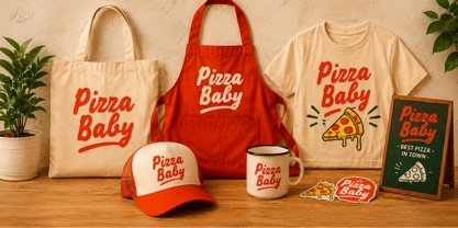 Pizza Baby Script Font Poster 4