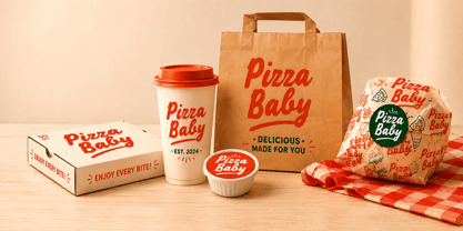 Pizza Baby Script Font Poster 5