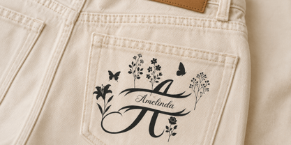 Davina Flower Monogram Font Poster 3