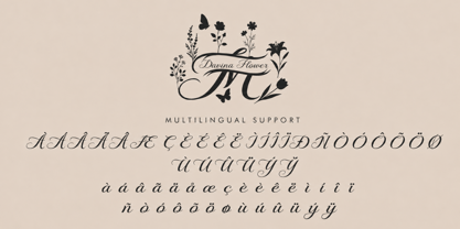 Davina Flower Monogram Font Poster 8