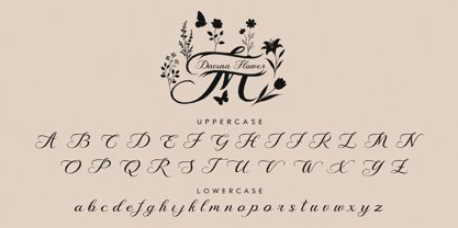 Davina Flower Monogram Font Poster 6