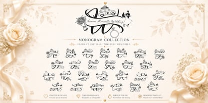 Wedding Romantic Monogram Font Poster 6