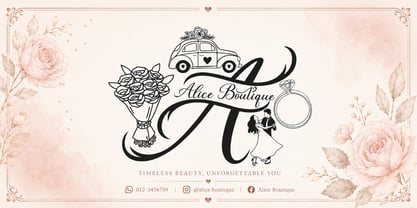 Wedding Romantic Monogram Font Poster 5