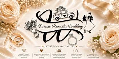 Wedding Romantic Monogram Font Poster 1