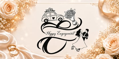 Wedding Romantic Monogram Font Poster 2