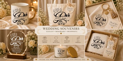 Wedding Romantic Monogram Font Poster 3