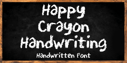 Happy Crayon Handwriting Font Poster 1