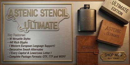 Astenic Stencil Ultimate Font Poster 7