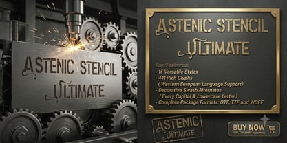 Astenic Stencil Ultimate Font Poster 6