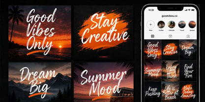 Sunset Brush Font Poster 4