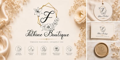 Antique Blossom Monogram Font Poster 3