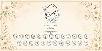 Antique Blossom Monogram Font Poster 5