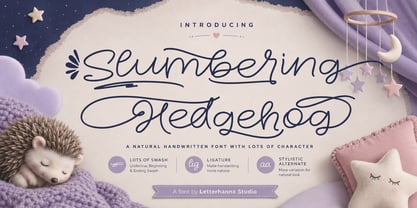 Slumbering Hedgehog Font Poster 1