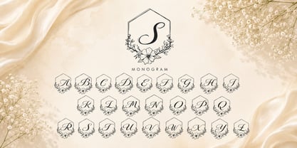 Santhina Flower Monogram Font Poster 4