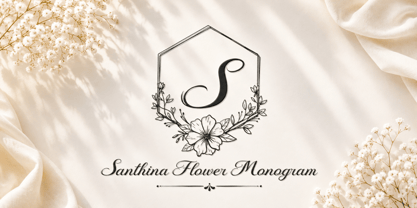 Santhina Flower Monogram Font Poster 1