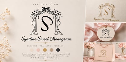 Syailine Sweet Monogram Font Poster 1