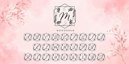 Ganisya Floral Monogram Font Poster 4