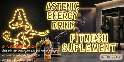 Astenic Stencil Font Poster 2