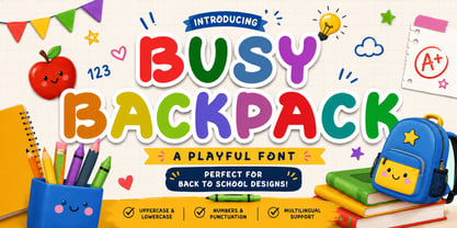 Busy Backpack Font Poster 1