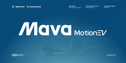 Mava MotionEV Font Poster 1