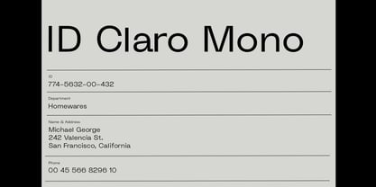 ID Clarwe Mono Font Poster 3