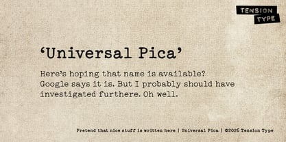 Universal Pica Font Poster 1