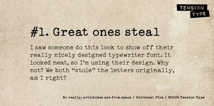 Universal Pica Font Poster 3