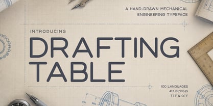 Drafting Table Font Poster 1