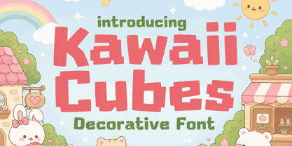 Kawaii Cubes Font Poster 1