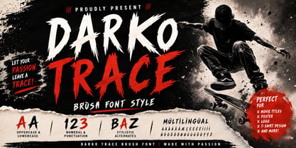 Darko Trace Italic Font Poster 1