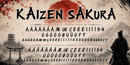 Kaizen Sakura Italic Font Poster 8