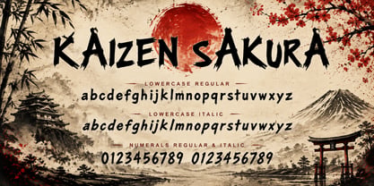 Kaizen Sakura Italic Font Poster 6