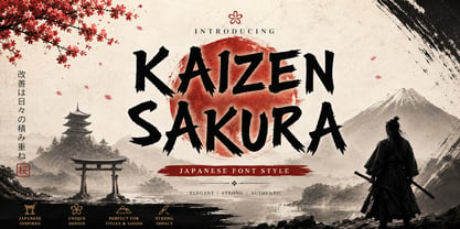 Kaizen Sakura Italic Font Poster 1