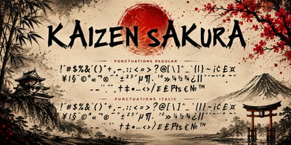 Kaizen Sakura Italic Font Poster 7