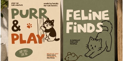 Snuggle Cat Font Poster 3